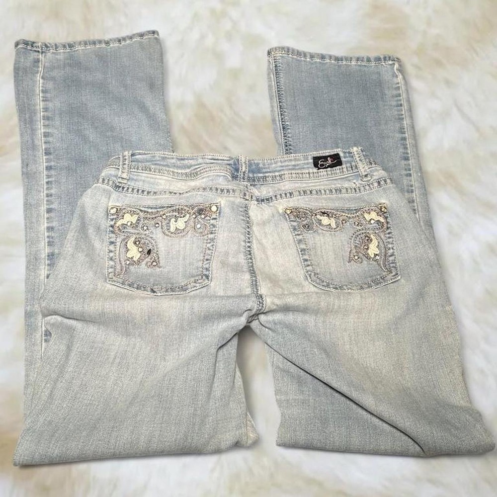 Earl Jeans 2000s Bling Y2K Slim Boot Light Wash Jeans Blue Size 8